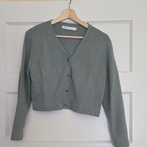 Sage Knit V-Neck Cardigan